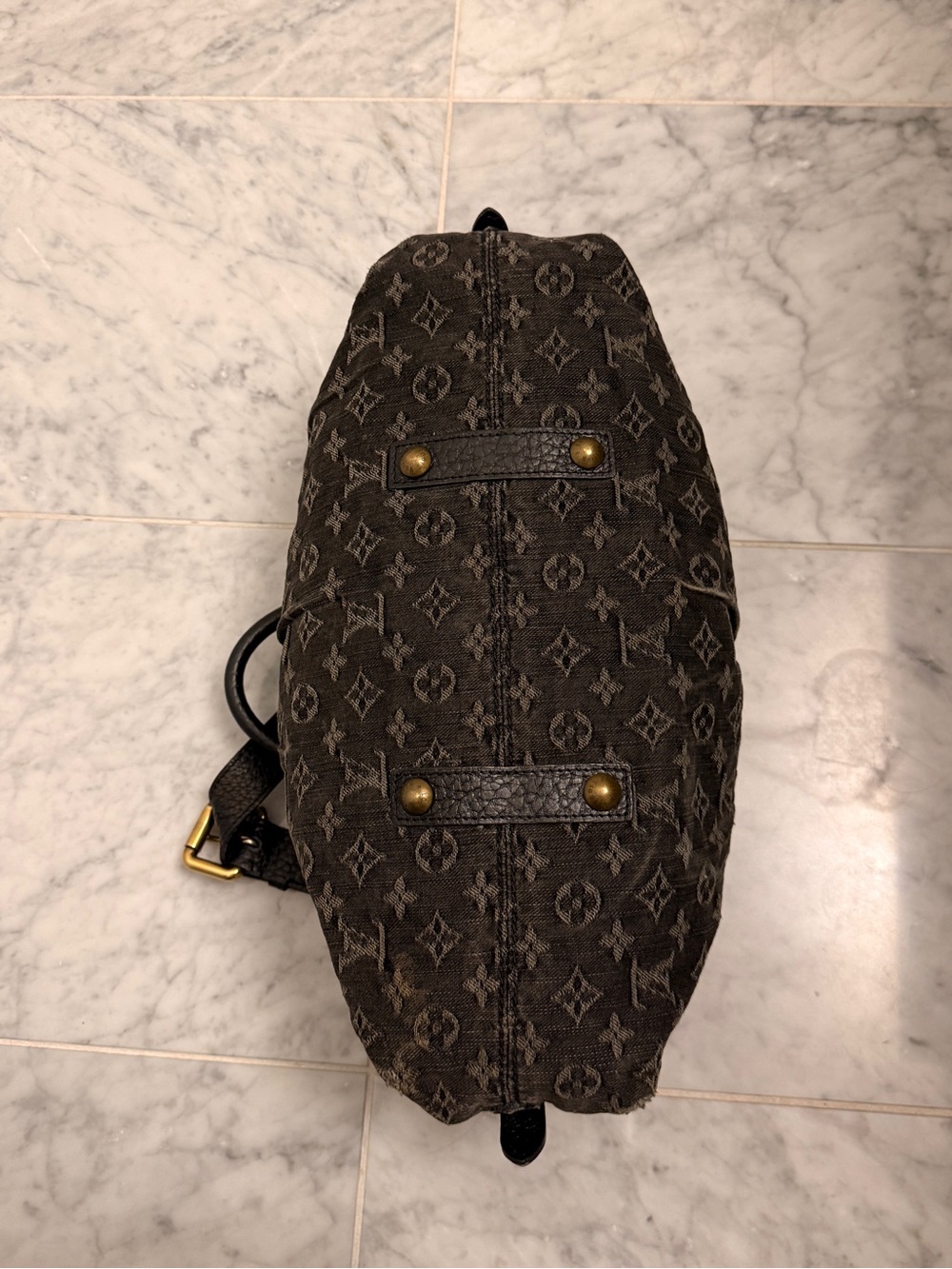 Vintage 2007 Louis Vuitton Neo Cabby MM Black Denim with Gold Hardware - Picture 3 of 10